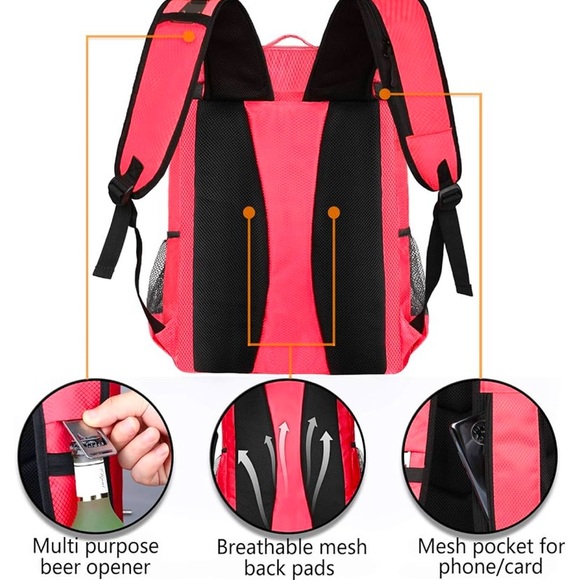 Cooler Backpack Insulated Waterproof Backpack Leak Proof Small Backpack - Picture 3 of 6